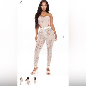 Lead The Way Mesh Legging Set - Nude/combo